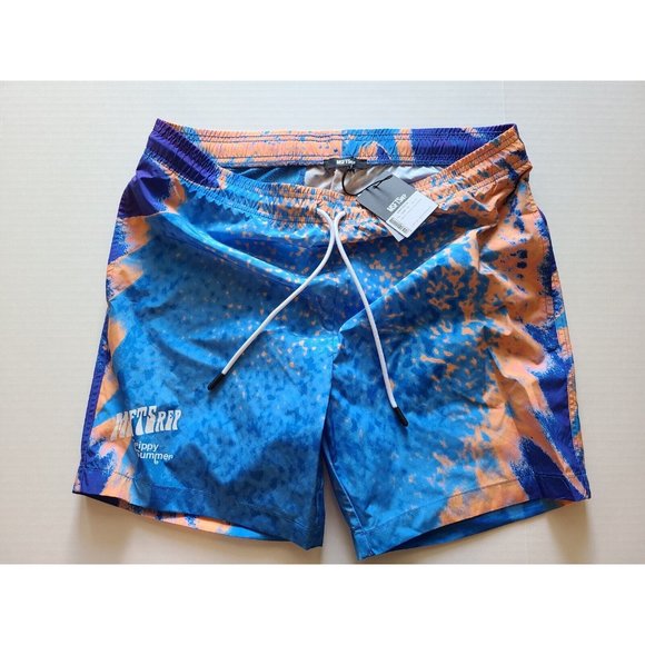 MSFTS Printed Swim Trunks Blue NWT - Picture 1 of 5